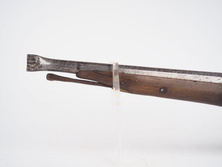Epave de grand pistolet à silex incomplet (manque chien) enture à la p