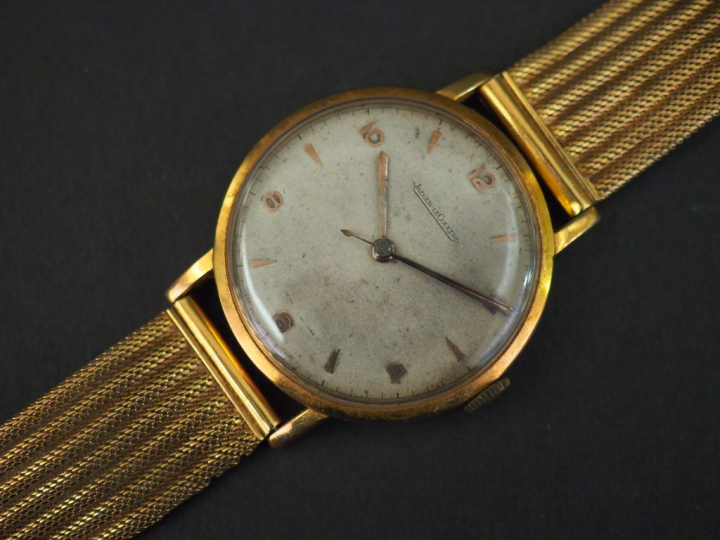 	JAEGER LECOULTRE. Montre bracelet d’homme en or jaune. Bracelet soupl