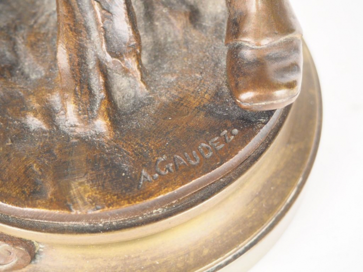 Adrien Etienne GAUDEZ. "Espoir de la France". Sculpture en bronze à pa