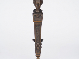 Vente aux enchères Sujet XIXème de style Renaissance en bronze à patine brune, "portrait 