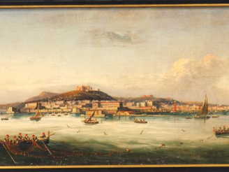 Vente aux enchères Ecole italienne XIXème. "Paysage d'Italie". Huile sur toile. Dim. 37 x