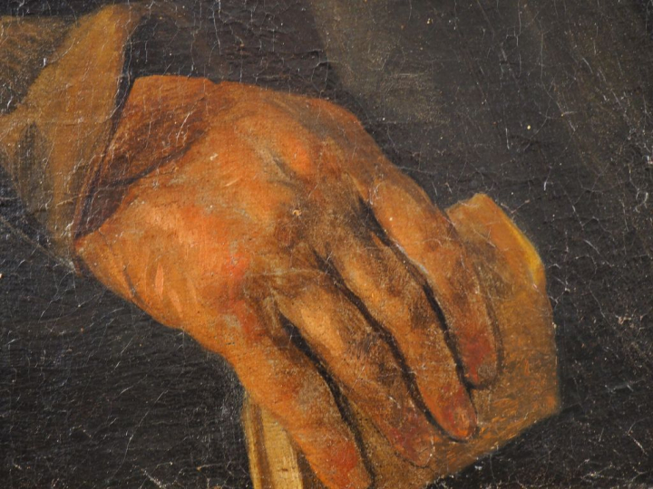 Ecole du Nord XVIIIème. "Portrait d'homme à la barbe grise". Huile sur