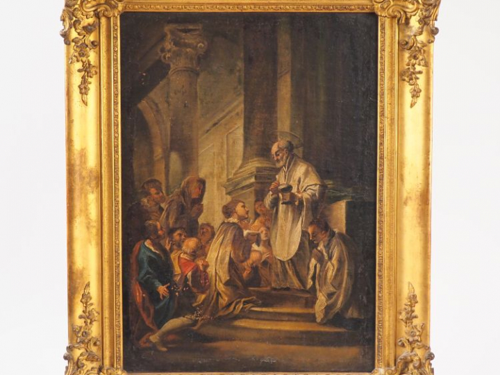 Jean François de TROY (entourage de). "Saint Vincent de Paul prêchant"