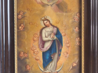 Vente aux enchères Ecole française fin XVIIIème début XIXème "Assomption". Huile sur toil