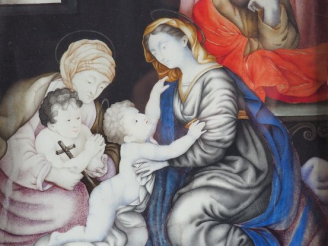 Vente aux enchères Ecole française dans le goût du XVIIème "La Sainte famille". Peinture 