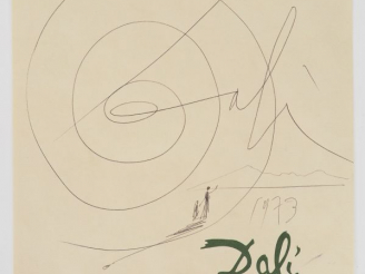 Vente aux enchères Salvador DALI. "L'escargot". Dessin au stylo signé et daté 1973. Dim. 