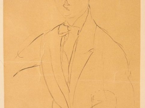 Amedeo MODIGLIANI. "Portrait de Francis Smith". Lithographie signée et