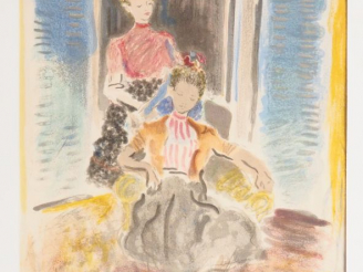 Vente aux enchères TERECHKOVITCH. "Jeunes femmes. Lithographie signée et datée 54 en bas 