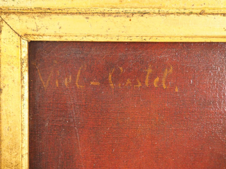 VIEL - CASTEL. "Portrait de jeune fille berbère". Huile sur toile, sig