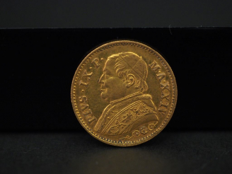 Vente aux enchères Pièce de 10 Lire or, Pie IX, 1869. FRAIS ACHETEURS 5% TTC.