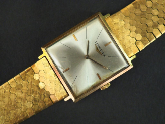 Vente aux enchères LONGINES Montre bracelet d’homme, bracelet et boitier en or jaune. Cad