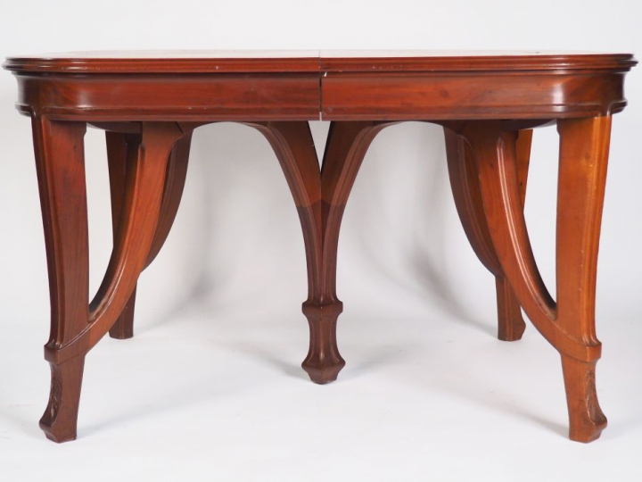 Mobilier de salle à manger Art Nouveau en acajou et loupe de Thuya à d