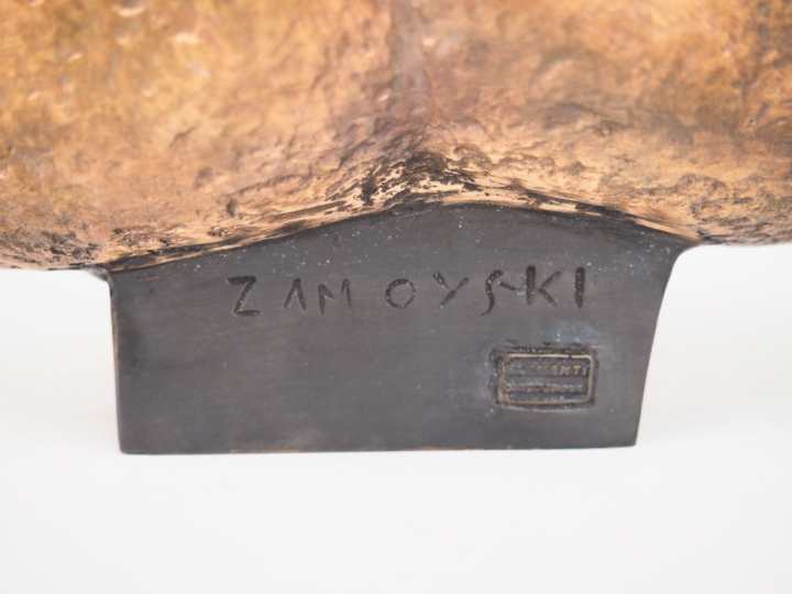 Auguste ZAMOYSKI (1893-1970). "Tête d’Antoni Stonimski " (1923) Bronze