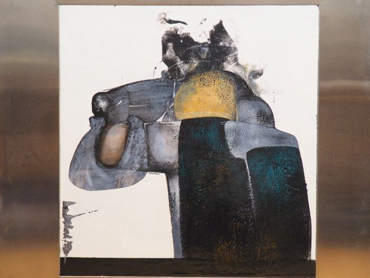 Pierre Sicre SAINT-PAUL. "composition abstraite". Grand panneau de cér