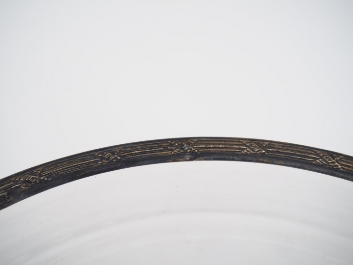 Plat et compotier en cristal taillé, monture en argent de style Louis 