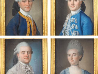 Vente aux enchères Joseph de SAINT MICHEL. "Portraits de famille" (famille Bory). Très be