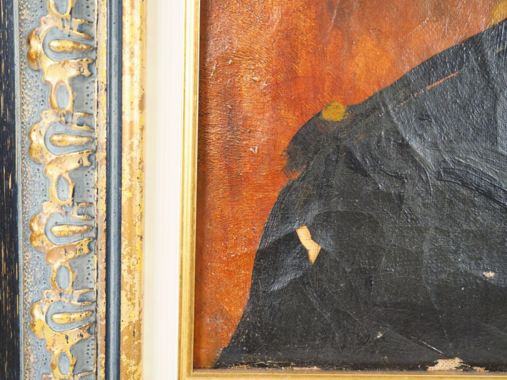 Ecole française XXème. "Portrait de militaire". Huile sur toile. Dim. 