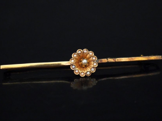 Vente aux enchères Broche barrette Napoléon III en or jaune, à décor en son centre d’une 