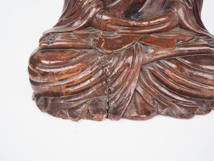 Vietnam, dynastie des Nguyen XIXe siècle  Sculpture en bois laqué brun
