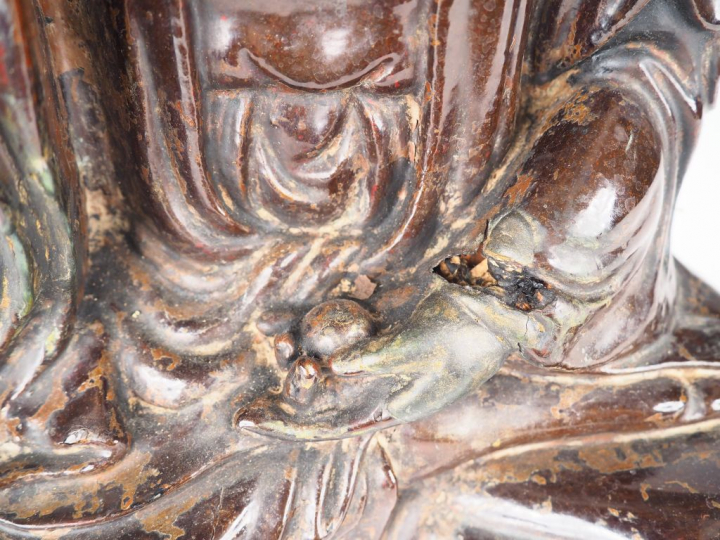 Vietnam, dynastie des Nguyen, fin XVIII-XIXe siècle  Bouddha en bois l