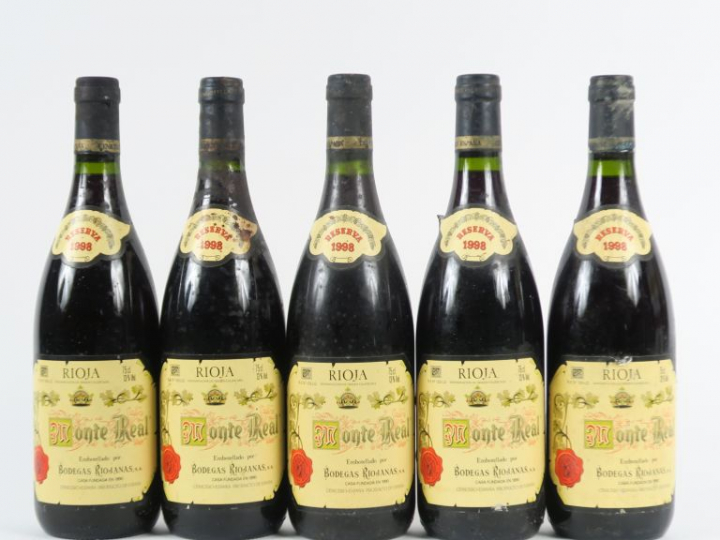 5 BOUTEILLES RIOJA 'RESERVA' MONTE REAL - 1998