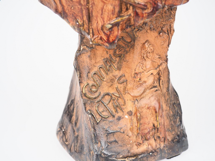 C. HOCHËCK. "Connais tu le pays". Sculpture en stuc polychrome. Signée