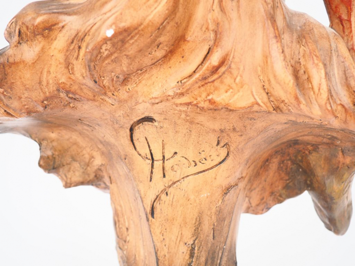 C. HOCHËCK. "Connais tu le pays". Sculpture en stuc polychrome. Signée