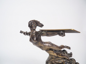 Vente aux enchères Ernest Charles DIOSI. "Allégorie". Important groupe en bronze. Signé. 