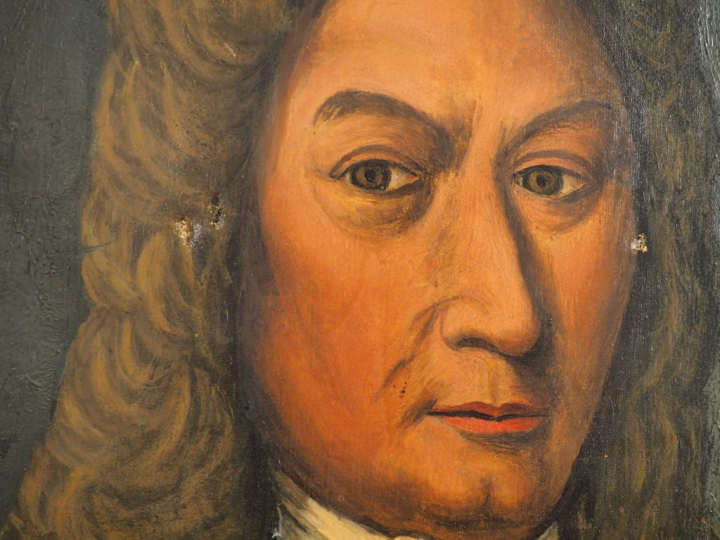 Ecole française XIXème. "Portrait d'homme d'église". Huile sur toile, 