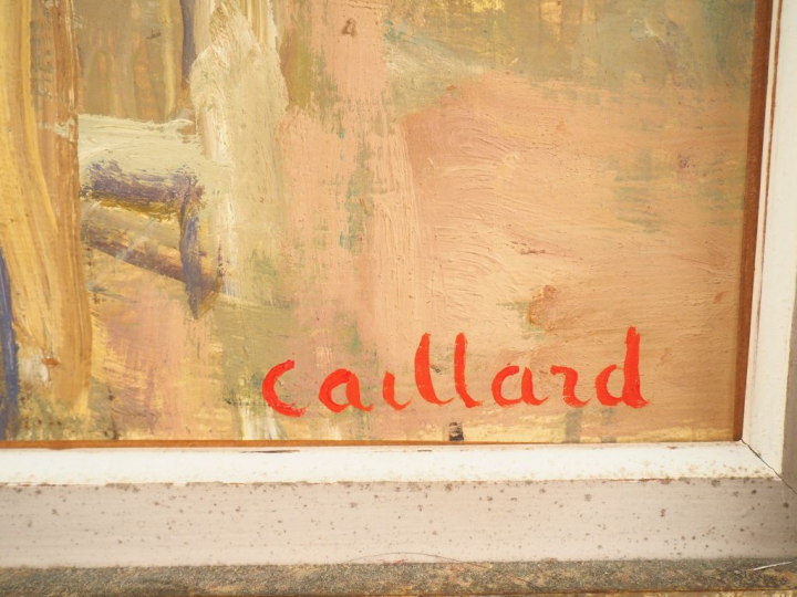 Christian Hugues CAILLARD. "Portrait de jeune femme au fichu". Huile s