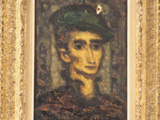 Vente aux enchères Stanislas ELESZKIEVICZ. "Autoportrait". Huile sur toile, signée en bas