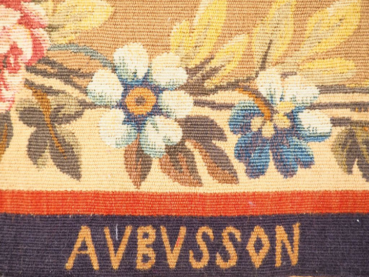 Tapisserie d'Aubusson de style Louis XVI "scène galante dans un paysag