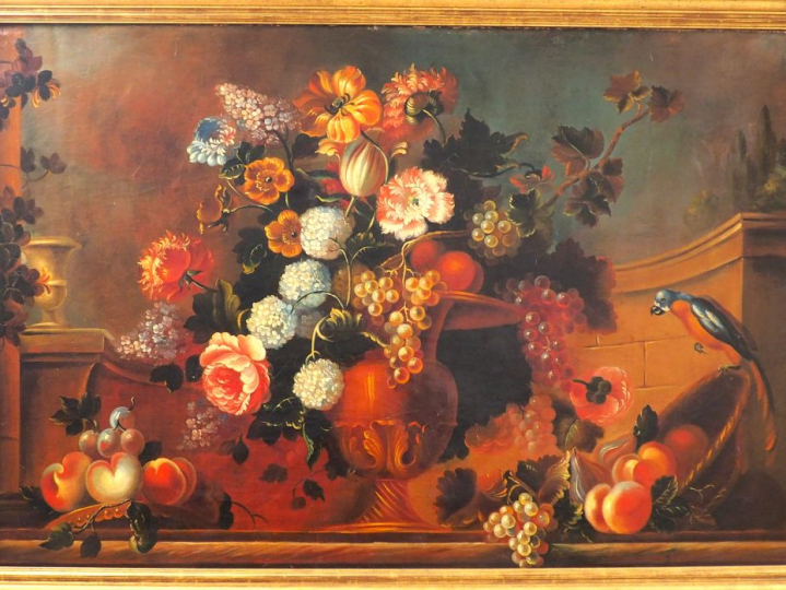 Ecole française XIXème dans le goût du XVIIème. "Nature morte". Grande