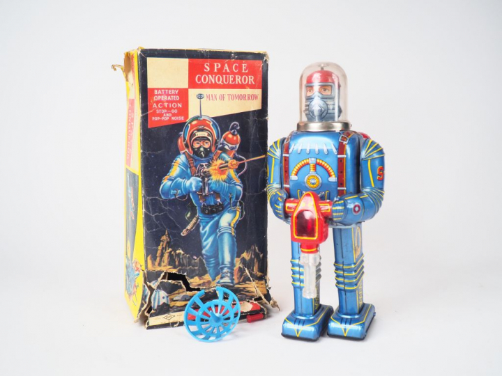 SPACE CONQUEROR 1960 made in Japan, avec antenne en plastique (acciden