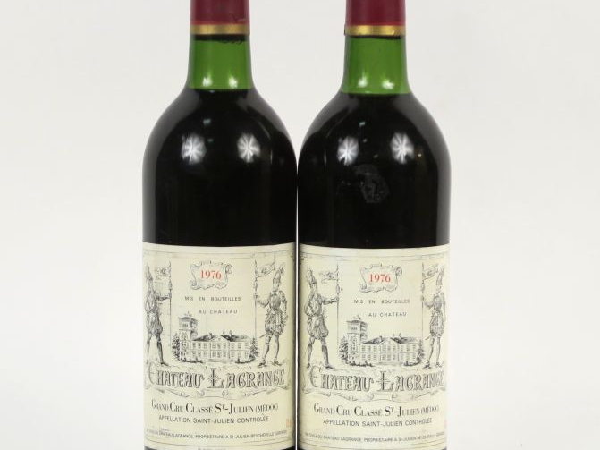 2 BOUTEILLES CHÂTEAU LAGRANGE GCC ST JULIEN - 1976 - LB