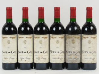 Vente aux enchères 6 BOUTEILLES MOUTON CADET BORDEAUX SUPERIEUR - 1987 - BG