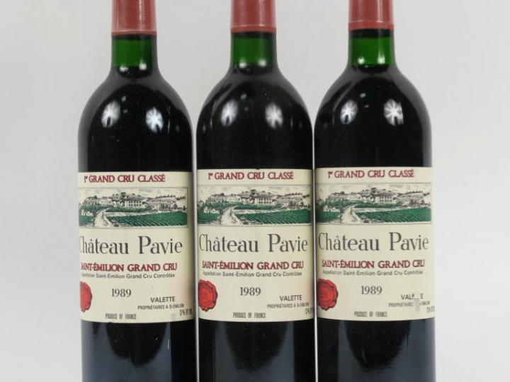 3 BOUTEILLE CHÂTEAU PAVIE 1er GCC ST EMILION - 1989 - BG