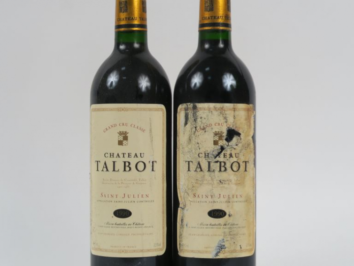 2 BOUTEILLES CHÂTEAU TALBOT GCC ST JULIEN - 1990 - 1 EA