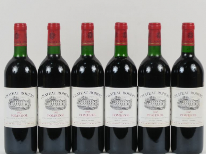 6 BOUTEILLES CHÂTEAU ROBERT POMEROL - 1990 - BG