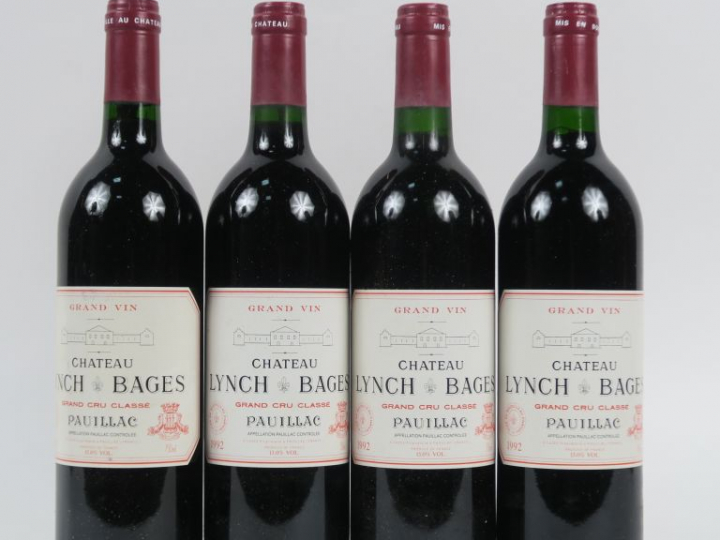 4 BOUTEILLES CHÂTEAU LYNCH BAGES GCC PAUILLAC - 1992