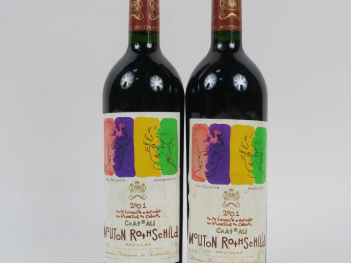 2 BOUTEILLES CHÂTEAU MOUTON ROTHSCHILD 1er GCC PAUILLAC - 2001