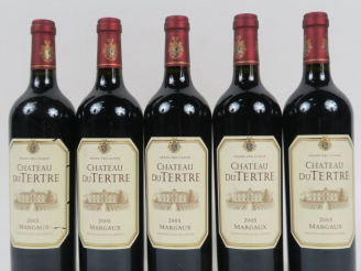 Vente aux enchères 5 BOUTEILLES CHÂTEAU DU TERTRE GCC MARGAUX - 2005