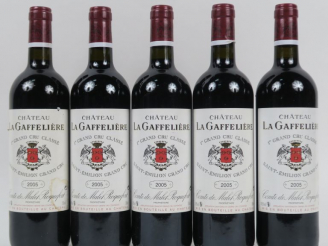 Vente aux enchères 5 BOUTEILES CHÂTEAU LA GAFFELIERE 1er GCC ST EMILION - 2005