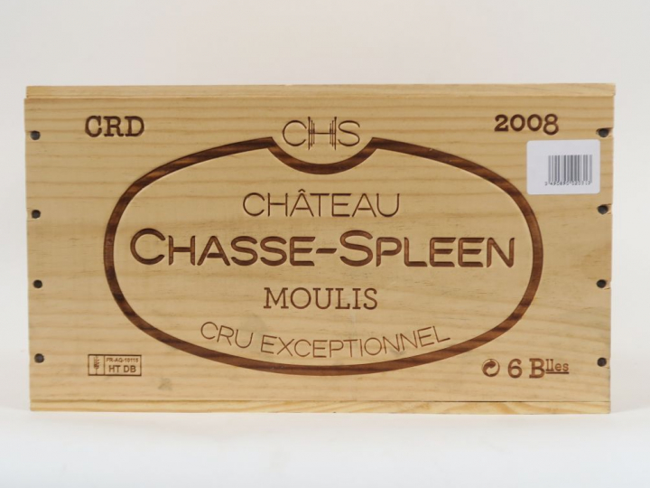 6 BOUTEILLES CHÂTEAU CHASSE SPLEEN CB MOULIS - 2008 - CBO