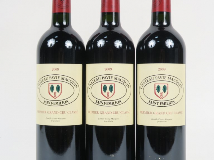 3 BOUTEILLES CHÂTEAU PAVIE MACQUIN GCC ST EMILION - 2009