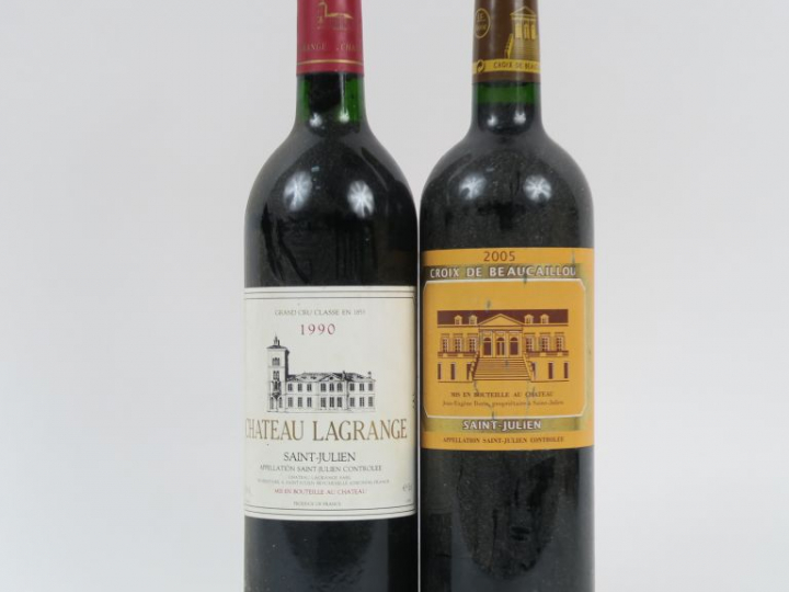 2 BOUTEILLES ST JULIEN : 1 CHÂTEAU LAGRANGE GCC 1990 BG - 1 CROIX DE B