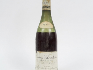 Vente aux enchères 1 BOUTEILLE GEVREY CHAMBERTIN 1er CRU LEROY - 1962 - 8 CM/CAPS AB/EA