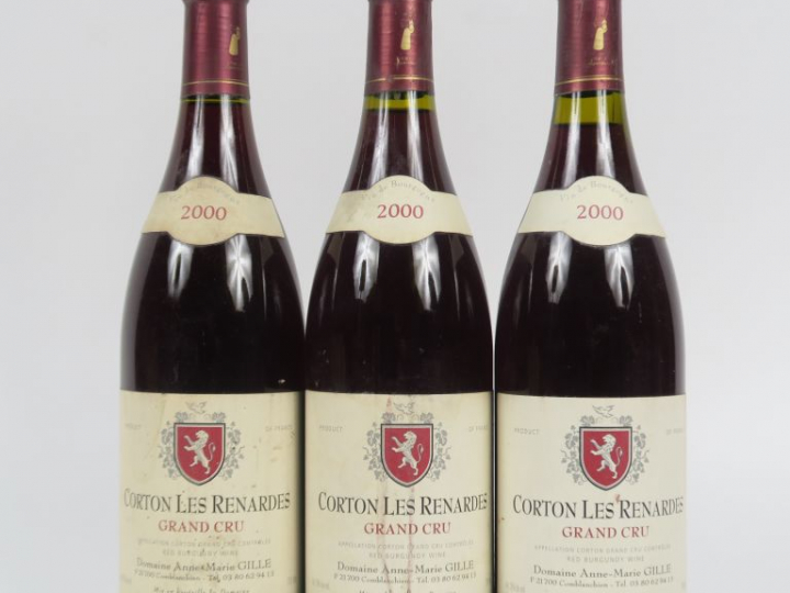 3 BOUTEILLES CORTON LES RENARDES GC DOMAINE ANNE MARIE GILLE - 2000
