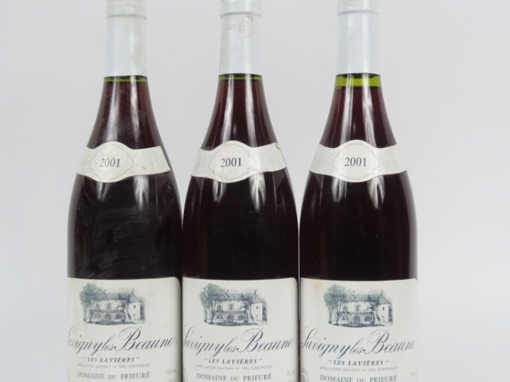 3 BOUTEILLES SAVIGNY LES BEAUNE 1er CRU 'LES LAVIERES' DOMAINE DU PRIE