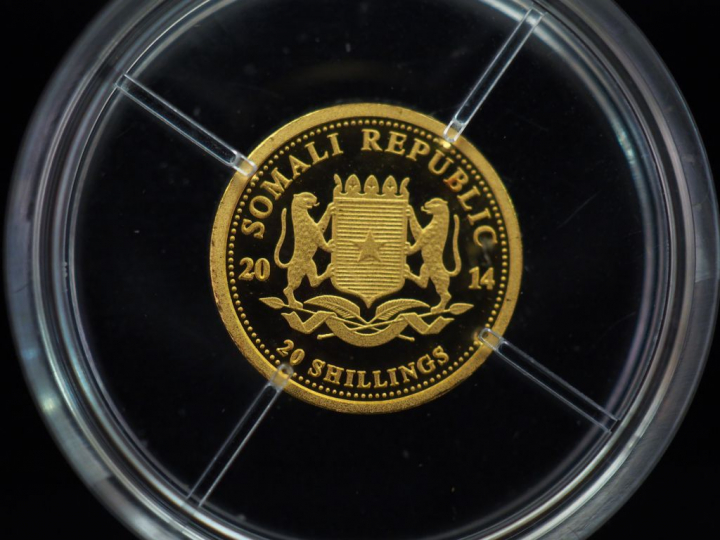 Pièce 20 Shillings or, Somalie, 2014. FRAIS ACHETEURS 5% TTC.   
